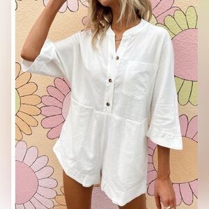 NWT Show Me Your Mumu Horton White Linen Romper